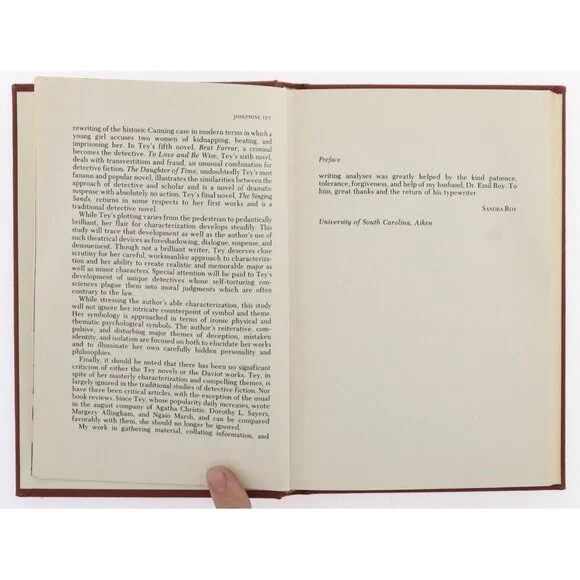 1st EDITION 1st Print Josephine Tey by Sandra Roy 1980 Twain Hardback TEAS 277 - Picture 7 of 12